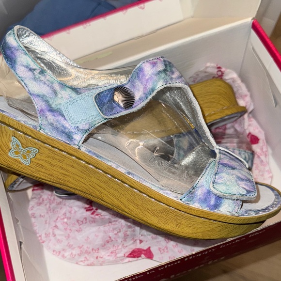 Alegria Women's Blue and Gray Sandals - Picture 6 of 9